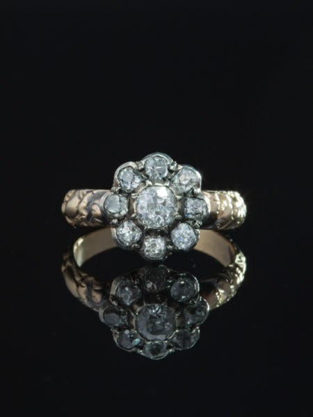 Antique Georgian 1.80 Ct Diamond Cluster Ring