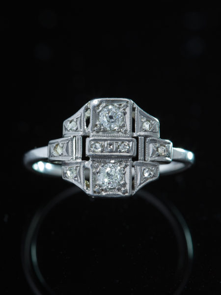 Antique Art Deco Diamond  Chic Ring