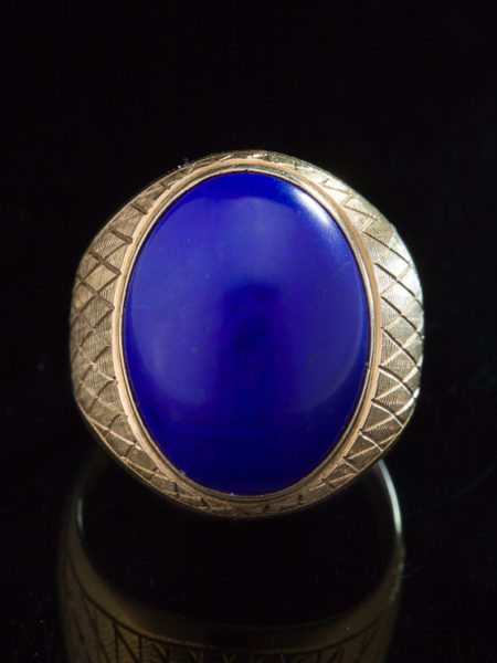 Superb Vintage Natural Lapis Lazuli Single Stone Bold Ring