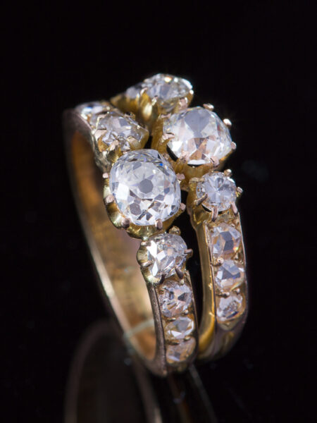 Antique Victorian 3.43 Ct Diamond  You And Me Ring