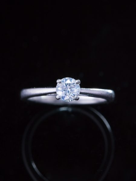 Vintage Estate Timeless Diamond Solitaire Platinum Engagement Ring