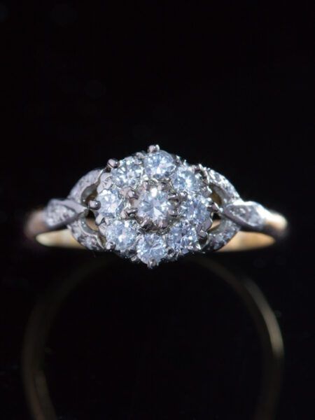 Antique Art Deco Diamond Cluster Flower Ring