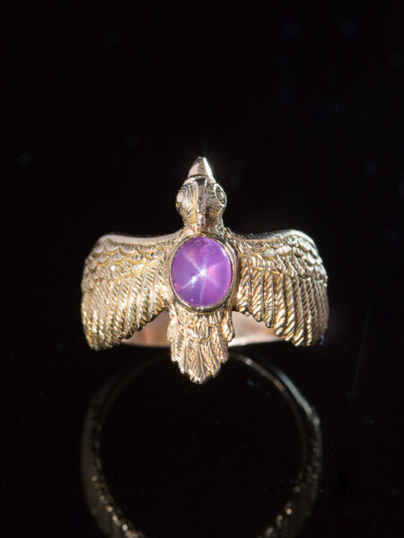Vintage Natural Star Ruby Bird Animal Ring