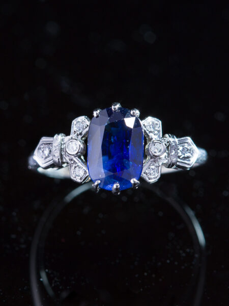 Vintage Timeless Natural Sapphire And Diamond Ring